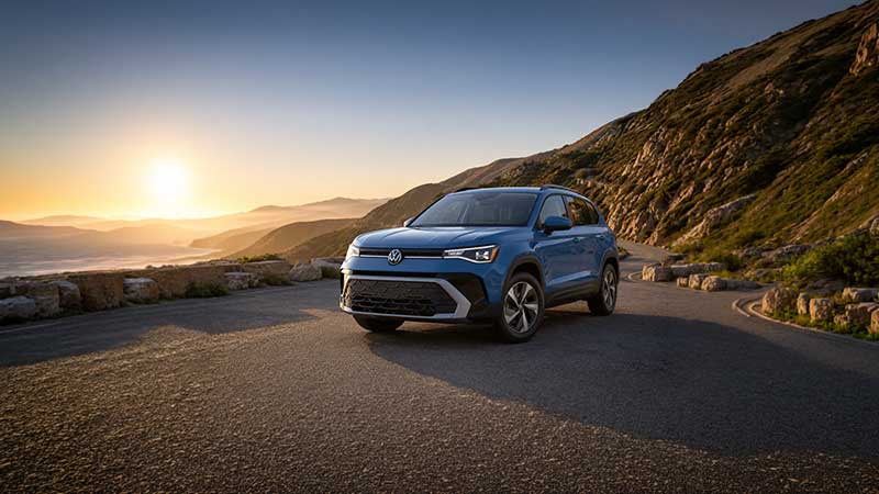 2026 Volkswagen Taos SEL shown from front three-quarter angle